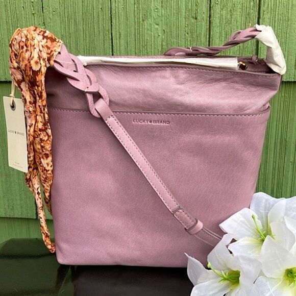 Lucky Brand Ella Large Leather Bohemian Crossbody Bag Purse - Picture 1 of 11
